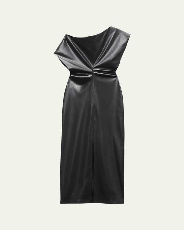 Eleanor Faux Leather Midi Dress